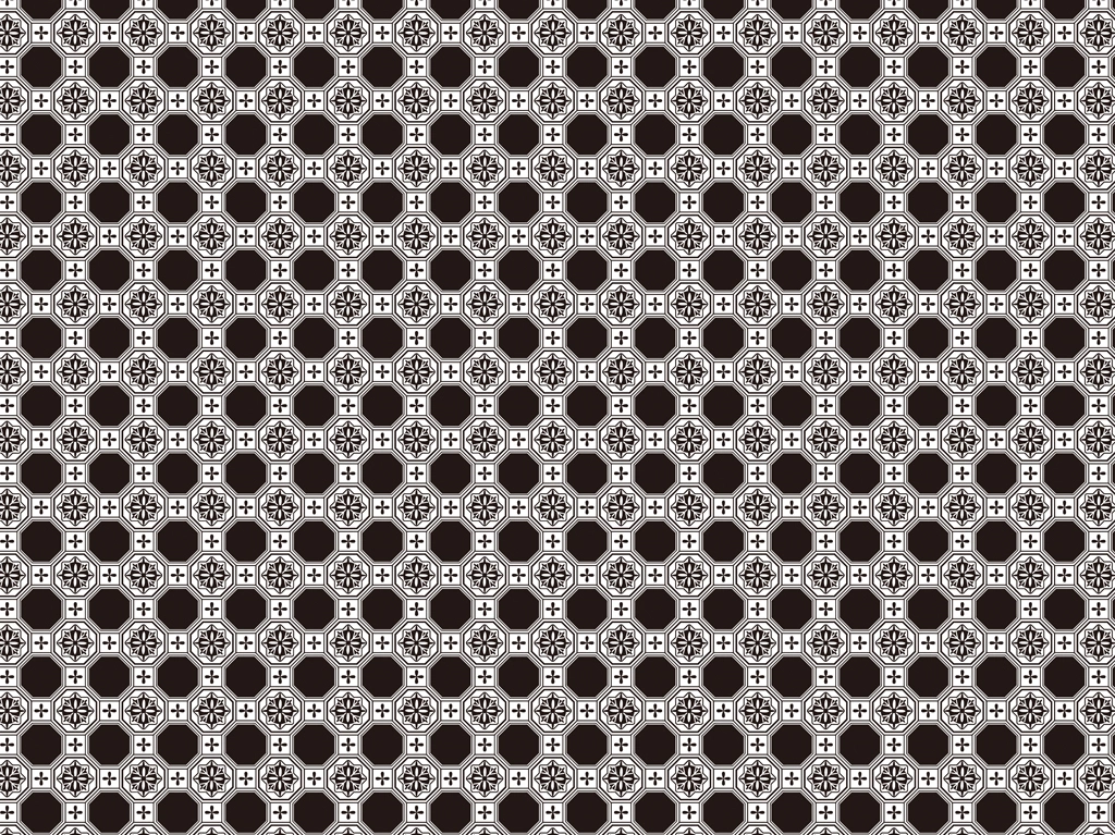 Set of 5 Octagonal and Square Pattern Background Illustrations and Vectors | Black and White
