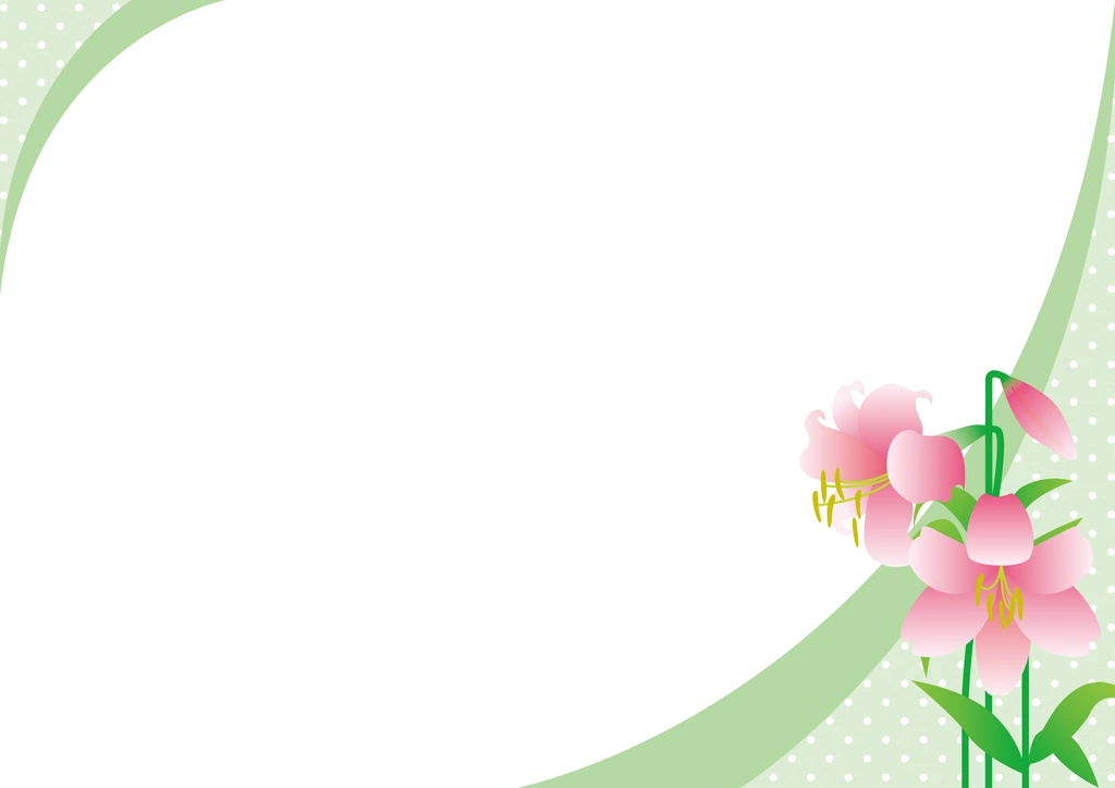 Set of Lilies with Dotted Frame Background Illustrations and Vectors | Pink and Green