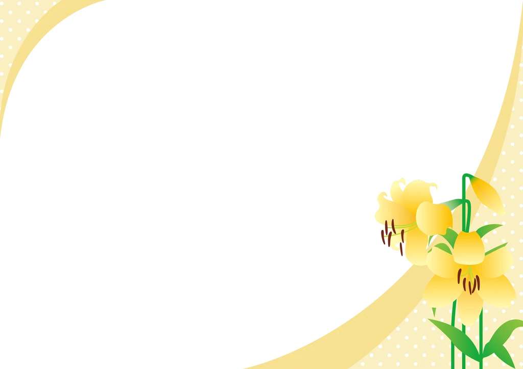 Set of Lilies with Dotted Frame Background Illustrations and Vectors | Yellow