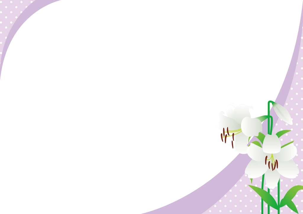 Set of Lilies with Dotted Frame Background Illustrations and Vectors | White and Purple