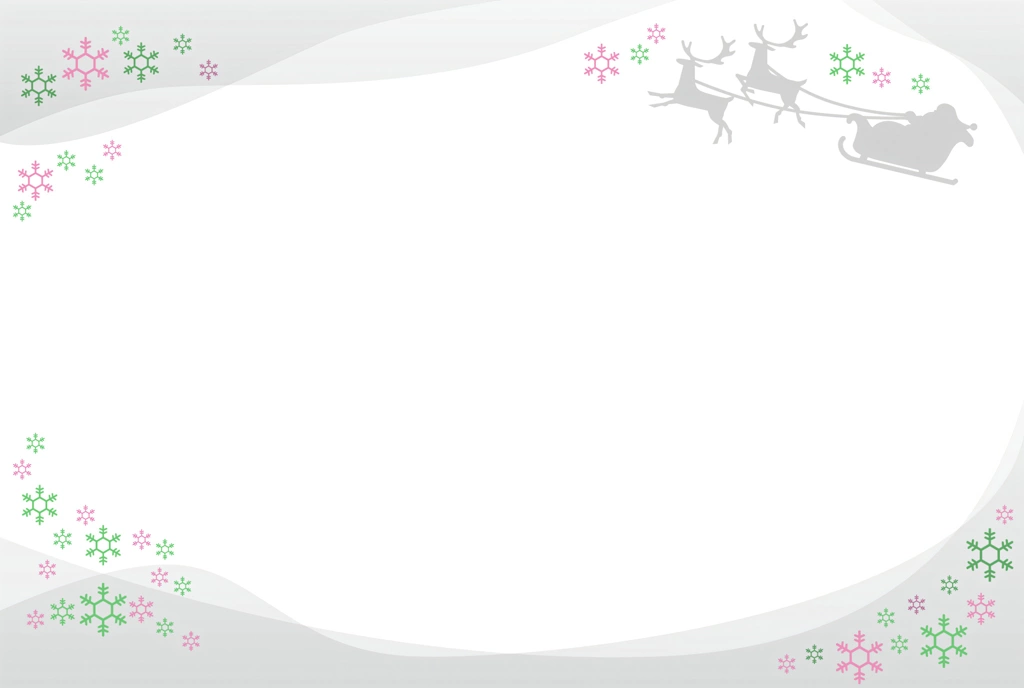 Set of 6 Santa Claus and Reindeers Christmas Frame Background Illustrations | White