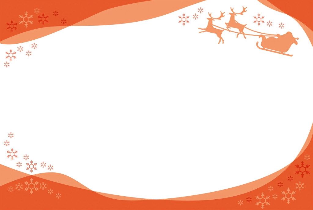 Set of 6 Santa Claus and Reindeers Christmas Frame Background Illustrations | Red