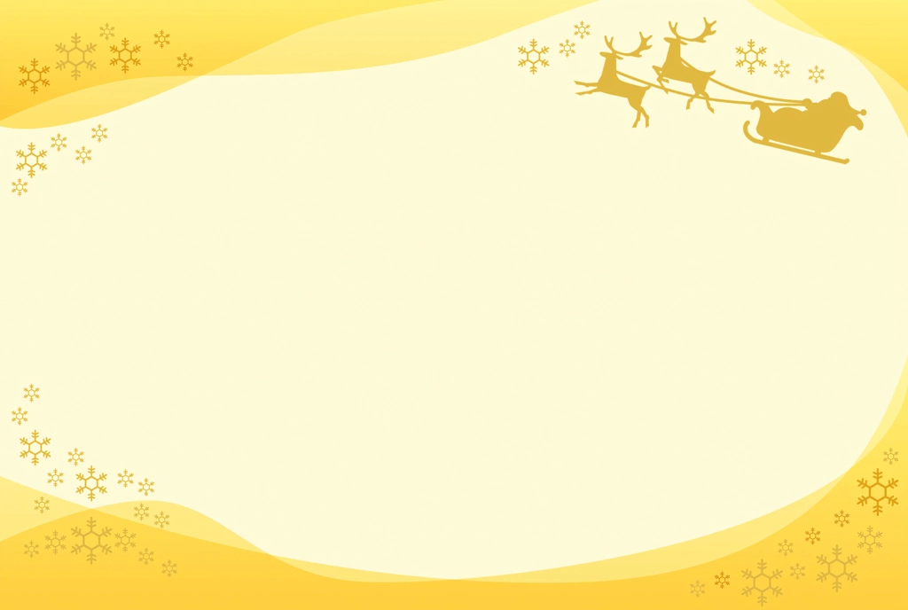 Set of 6 Santa Claus and Reindeers Christmas Frame Background Illustrations | Yellow