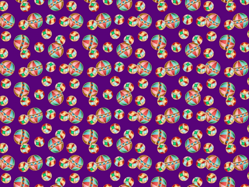 4種類の手鞠の和柄模様の背景イラストとベクター | 紫色