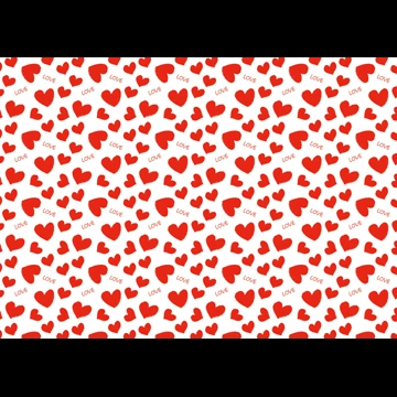 6種類のハートとLOVEのパターン背景イラスト