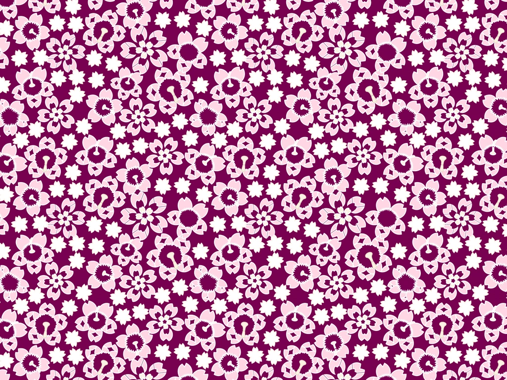 Set of 5 Cherry Blossom Pattern Background Illustrations and Vectors | Pink, White and Red Purple