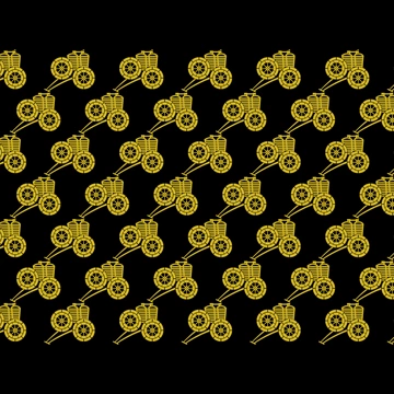 5種類の牛車文様の背景イラストとベクター