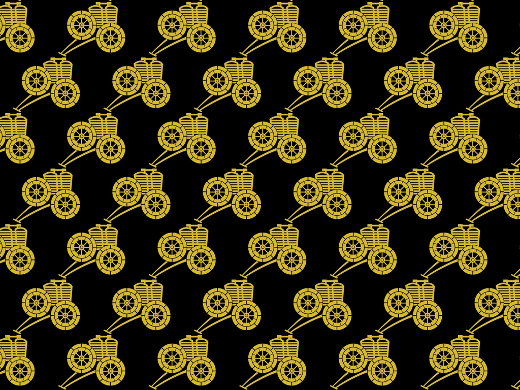 Set of 5 Bullock Cart Paterrn Background Illustrations and Vectors | Gold and Black
