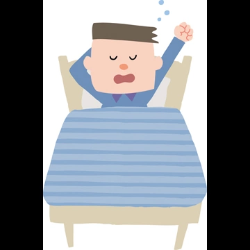 3種類のあくびしながら起きるお父さんの人物イラストとベクター