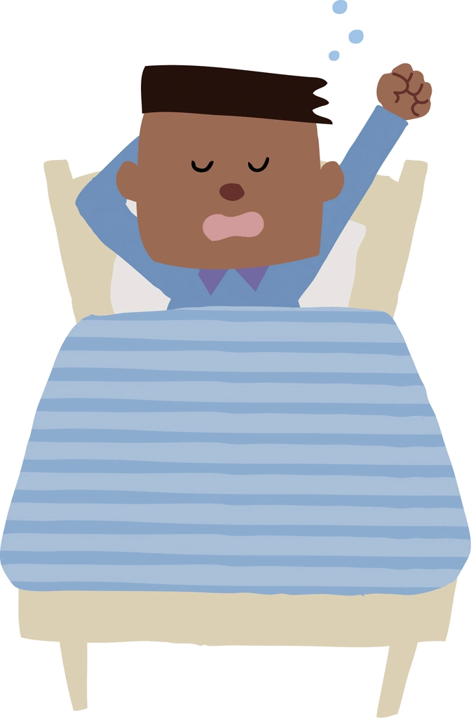 Set of 3 Father Waking Up Yawning Illustrations and Vectors | Black People