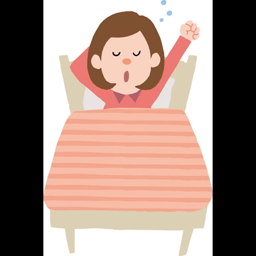 3種類のあくびしながら起きるお母さんの人物イラストとベクター