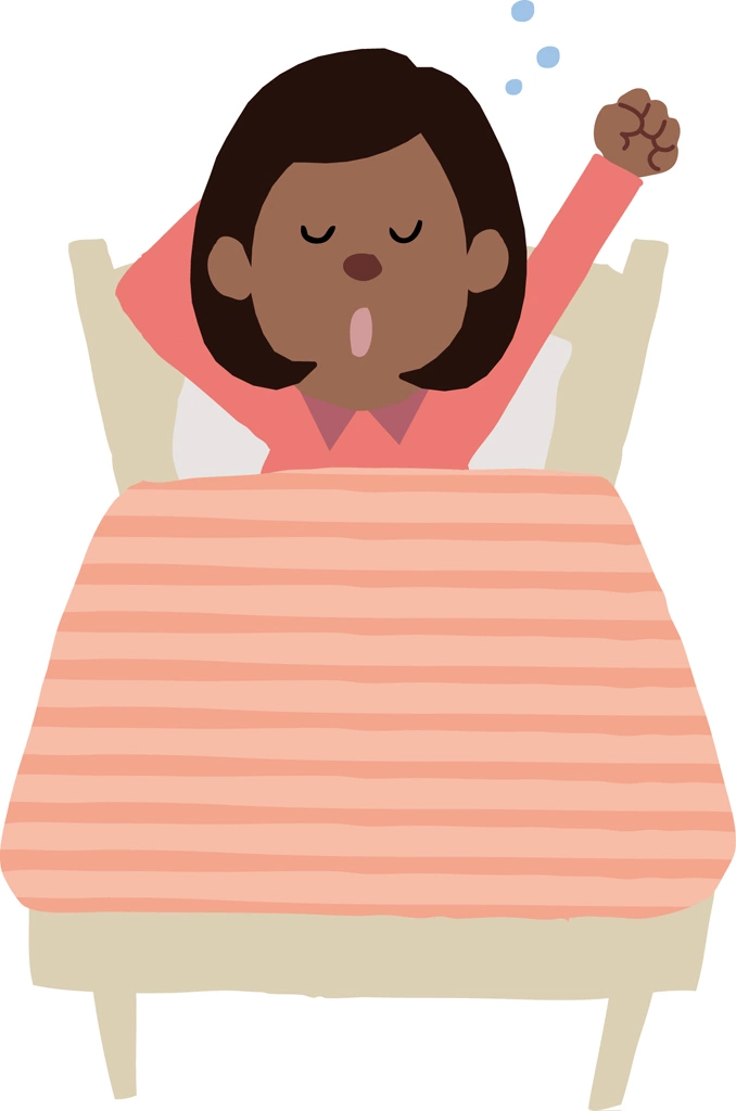 Set of 3 Mother Waking Up Yawning Illustrations and Vectors | Black People