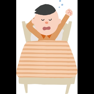 3種類のあくびしながら起きる男の子の人物イラストとベクター