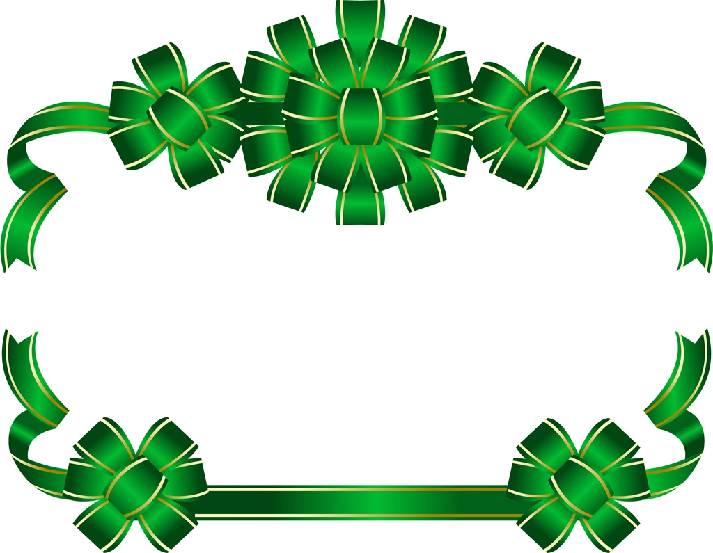 Set of 6 Ribbon Frame Background Illustrations and Vectors | Green