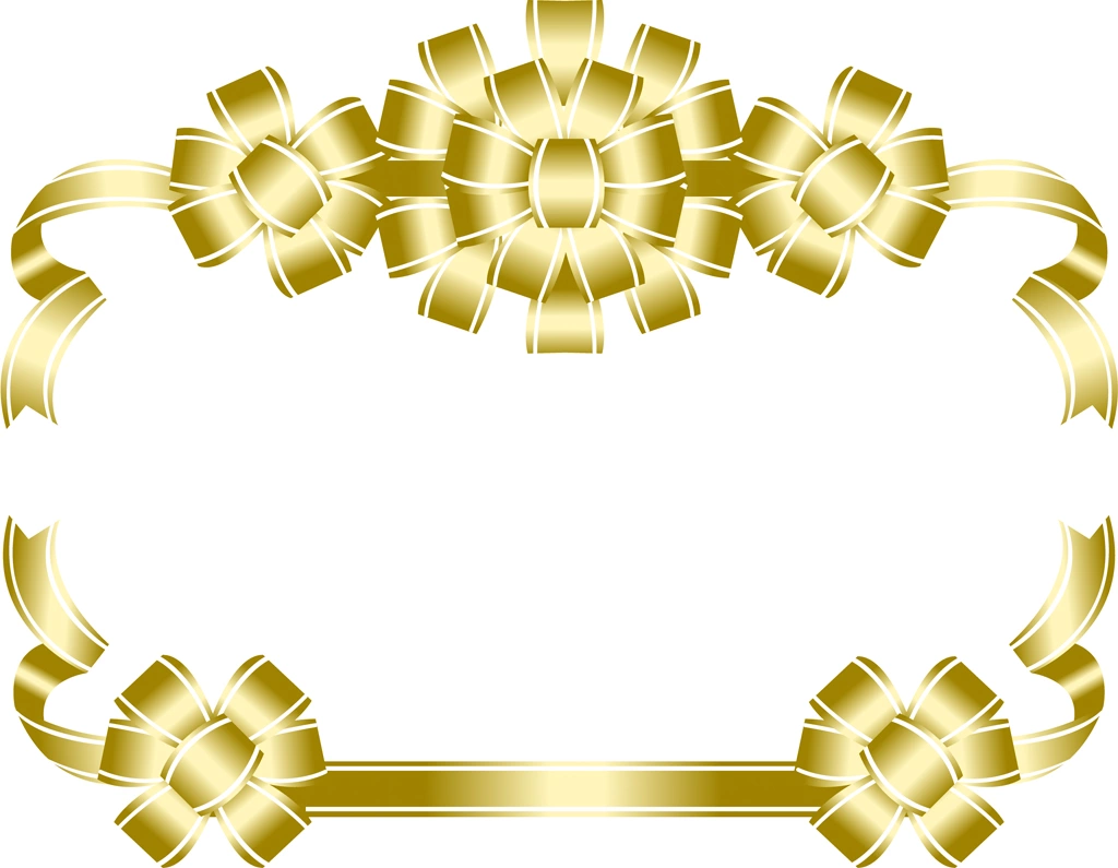 Set of 6 Ribbon Frame Background Illustrations and Vectors | Gold