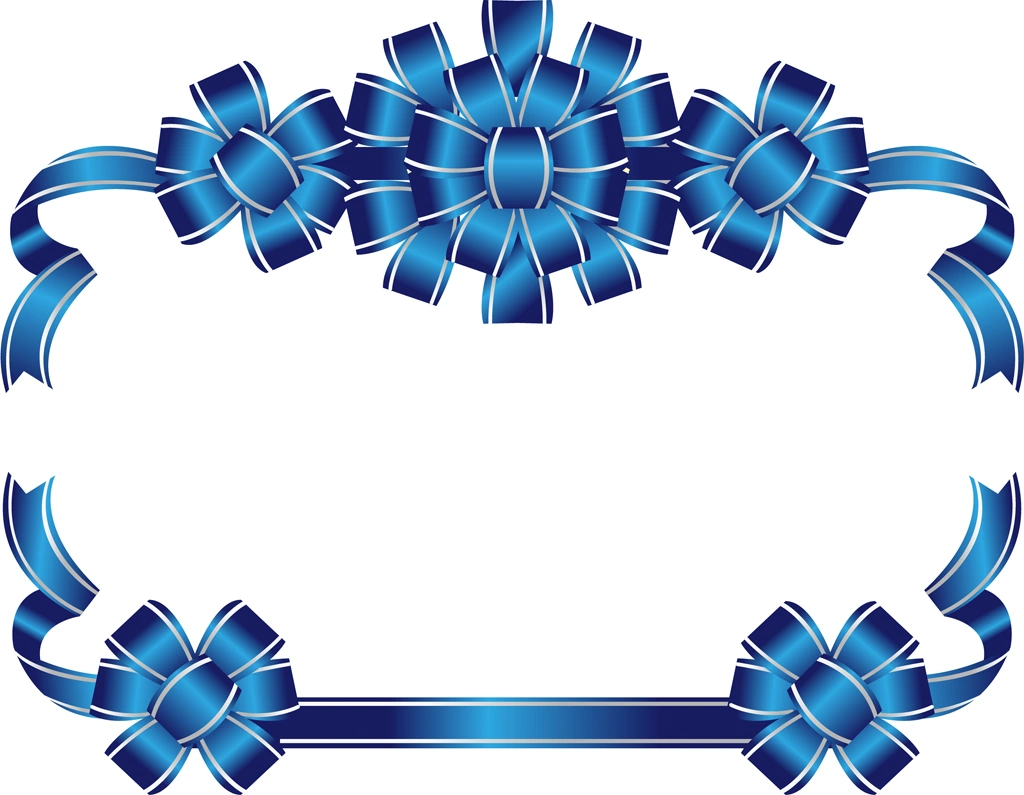 Set of 6 Ribbon Frame Background Illustrations and Vectors | Blue