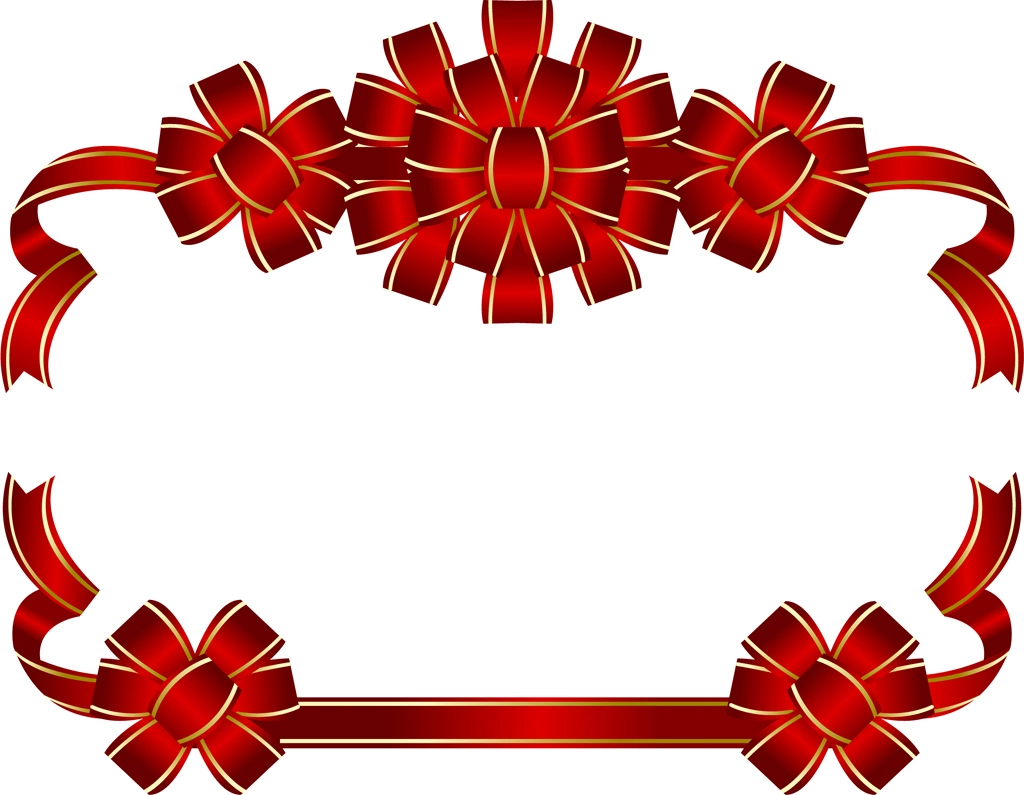 Set of 6 Ribbon Frame Background Illustrations and Vectors | Red