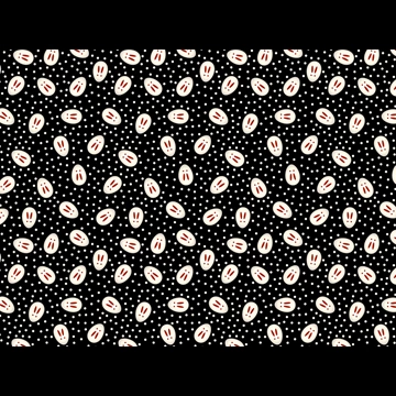 5種類の雪うさぎ柄模様の背景