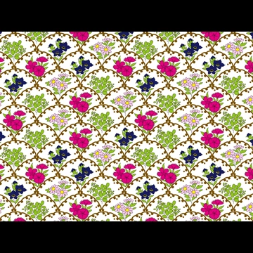 5種類の波と花柄模様の背景イラストとベクター