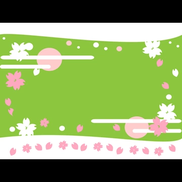 6種類の桜の花のフレームの背景イラストとベクター