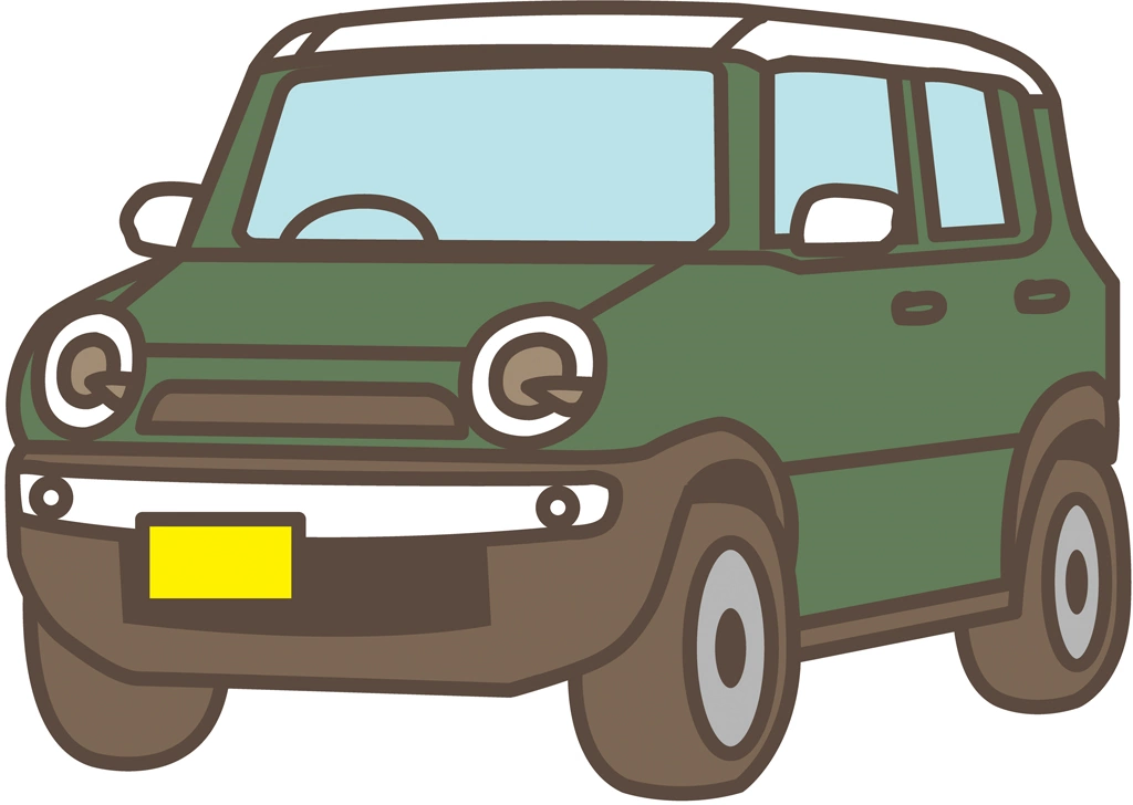 6種類のスズキ・ハスラーの軽自動車のイラストとベクター | 緑色
