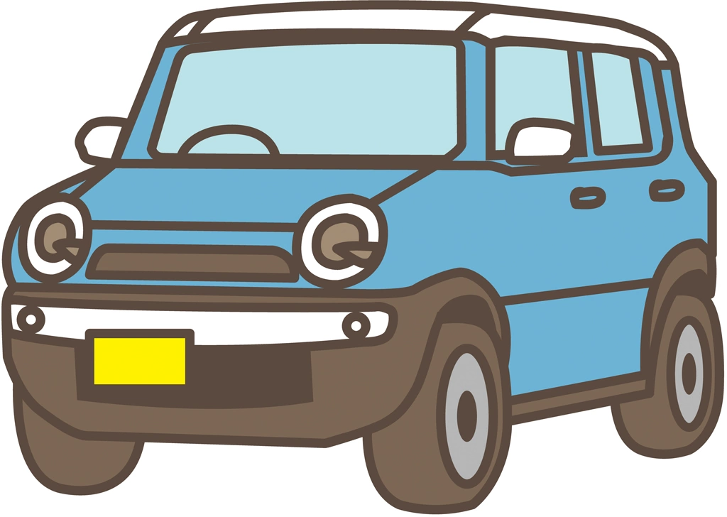 6種類のスズキ・ハスラーの軽自動車のイラストとベクター | 水色