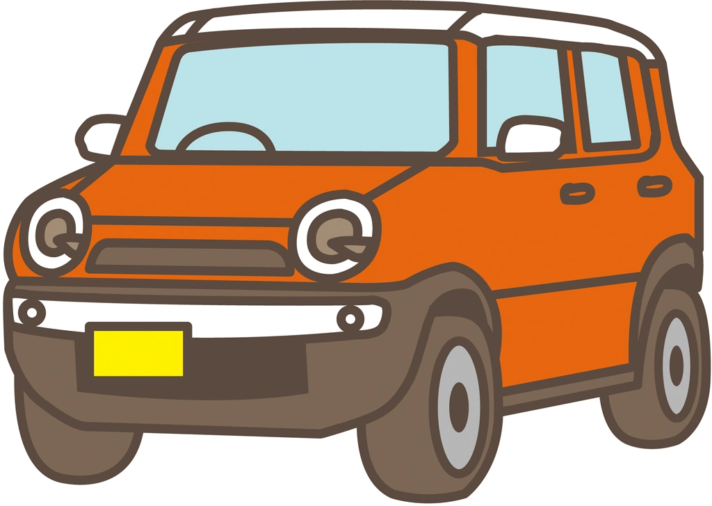 6種類のスズキ・ハスラーの軽自動車のイラストとベクター | オレンジ色