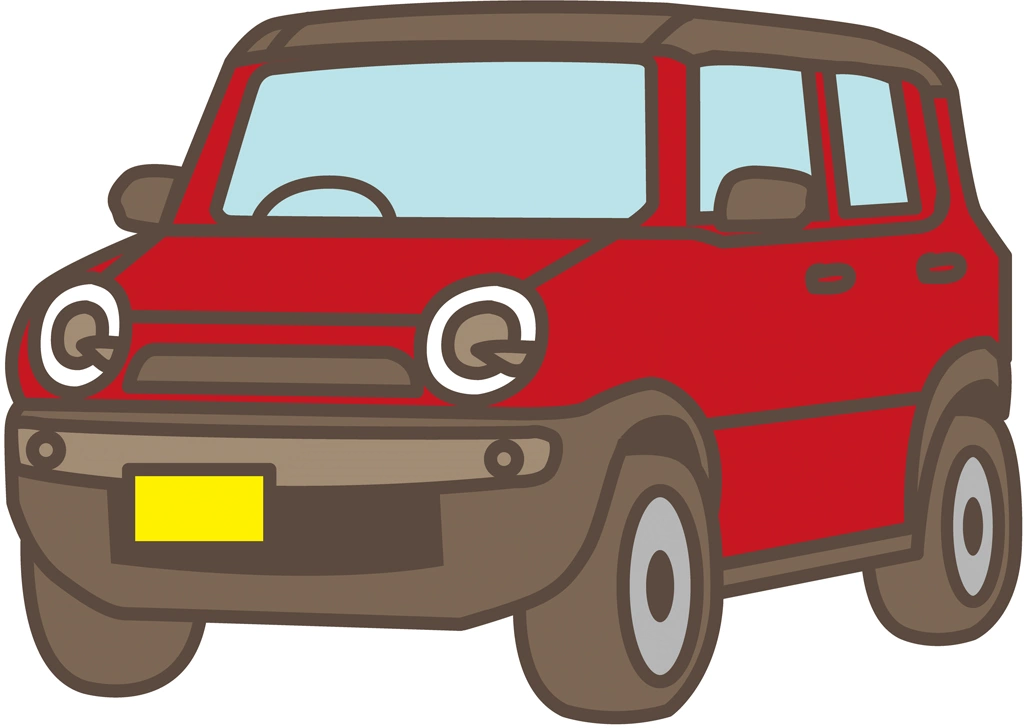 6種類のスズキ・ハスラーの軽自動車のイラストとベクター | 赤色
