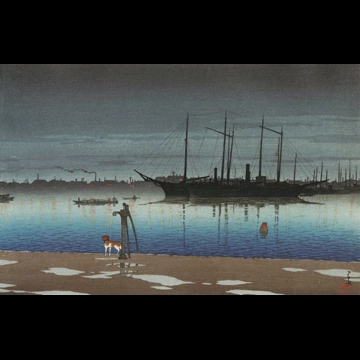 「東京二十景 明石町の雨後」 川瀬巴水 （1928年）
