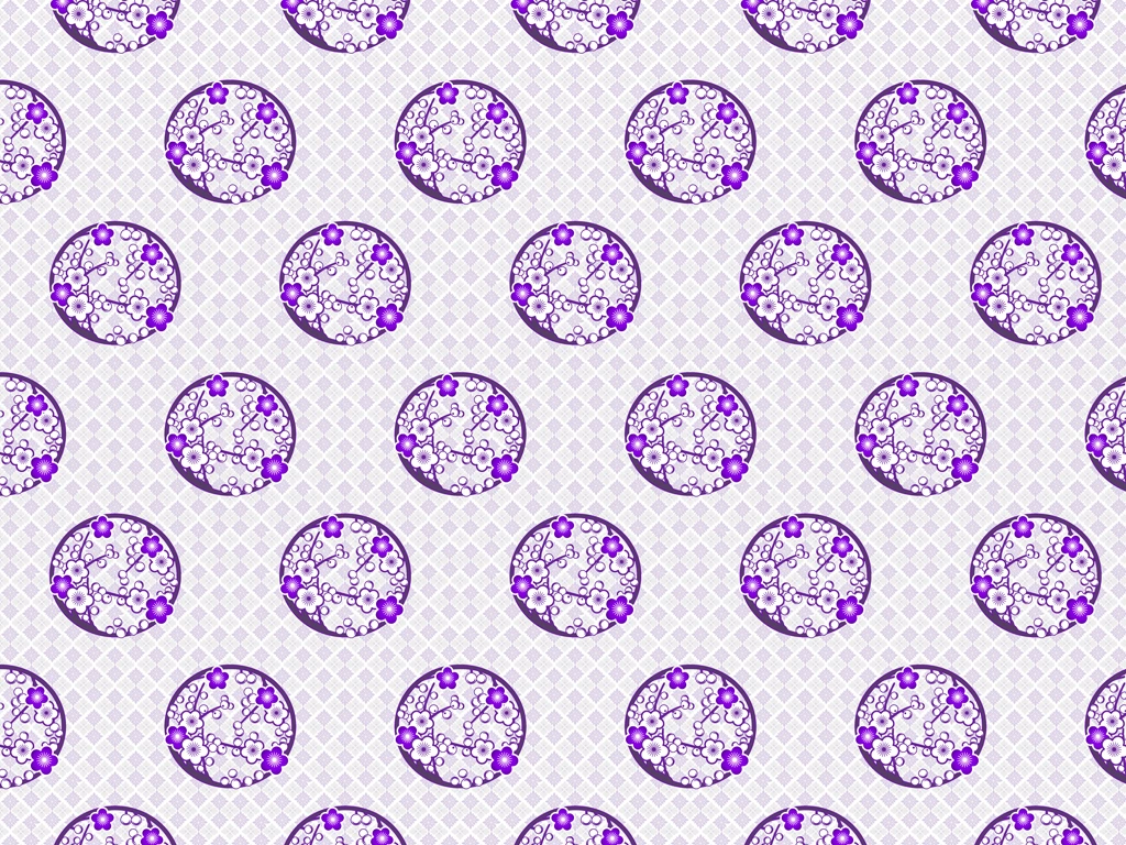 Set of 5 Japanese Apricot Blossom Patern Background Illustrations and Vectors | Purple