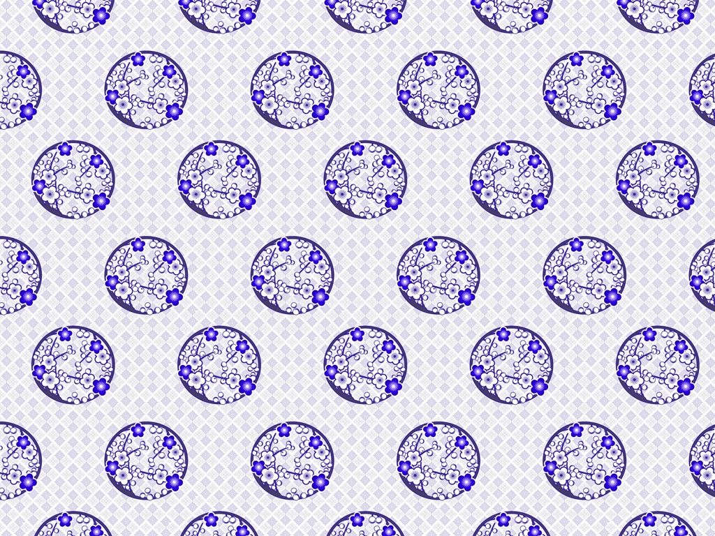 Set of 5 Japanese Apricot Blossom Patern Background Illustrations and Vectors | Blue