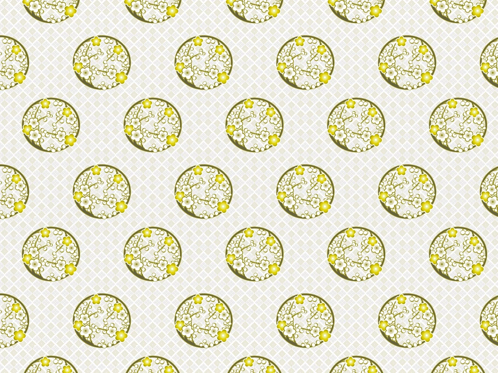 Set of 5 Japanese Apricot Blossom Patern Background Illustrations and Vectors | Yellow