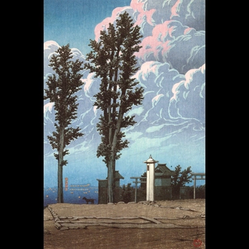 Twenty Views of Tokyo: Precincts of Kanda Myojin Shrine by Hasui Kawase (1926)