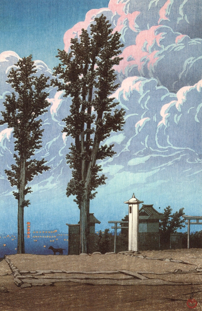 Twenty Views of Tokyo: Precincts of Kanda Myojin Shrine by Hasui Kawase (1926) | from Kawase Hasui 130th Anniversary Exhibition Catalogue