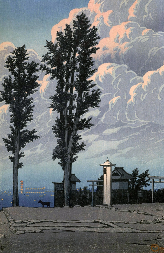 Twenty Views of Tokyo: Precincts of Kanda Myojin Shrine by Hasui Kawase (1926) | from Selection of Scenes of Japa
