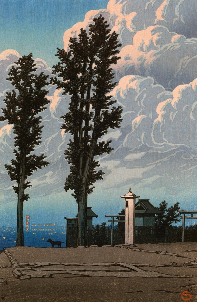 Twenty Views of Tokyo: Precincts of Kanda Myojin Shrine by Hasui Kawase (1926) | from Twelve Subjects of Tokyo