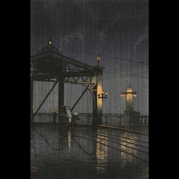 Twenty Views of Tokyo: Shin-Ohashi Bridge by Hasui Kawase (1926)