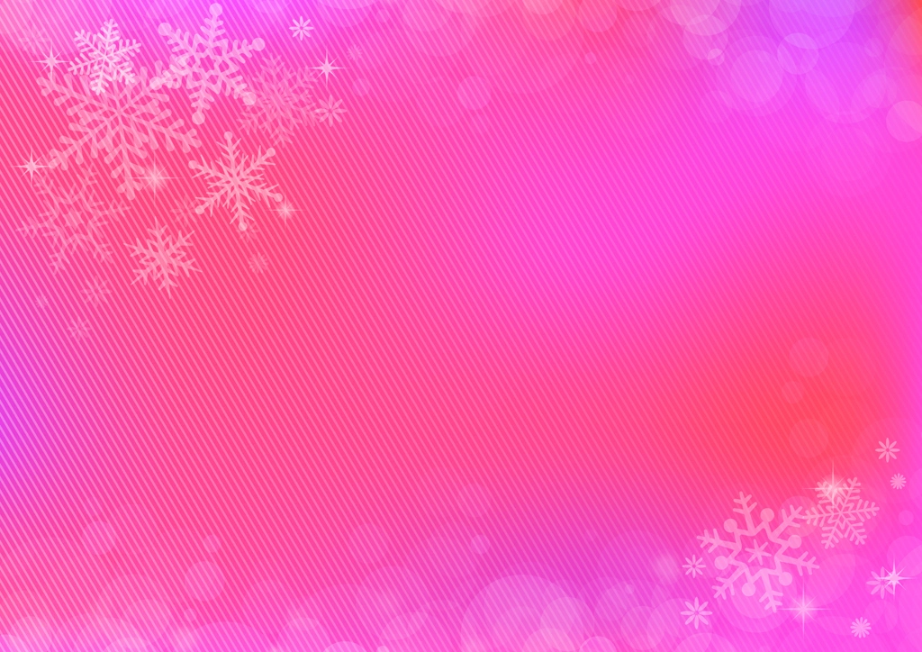 6種類の雪の結晶と光の玉ボケのフレームの背景イラストとベクター | ピンク色