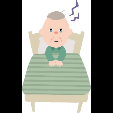 3種類の睡眠不足のおじいさんの人物イラストとベクター