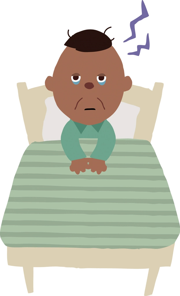 3種類の睡眠不足のおじいさんの人物イラストとベクター | 黒人