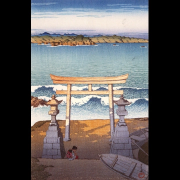 Souvenirs of My Travels, 3rd Series: Futomi, Boso Province by Hasui Kawase (1925)