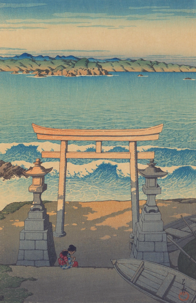 Souvenirs of My Travels, 3rd Series: Futomi, Boso Province by Hasui Kawase (1925) | from Selection of Scenes of Japa