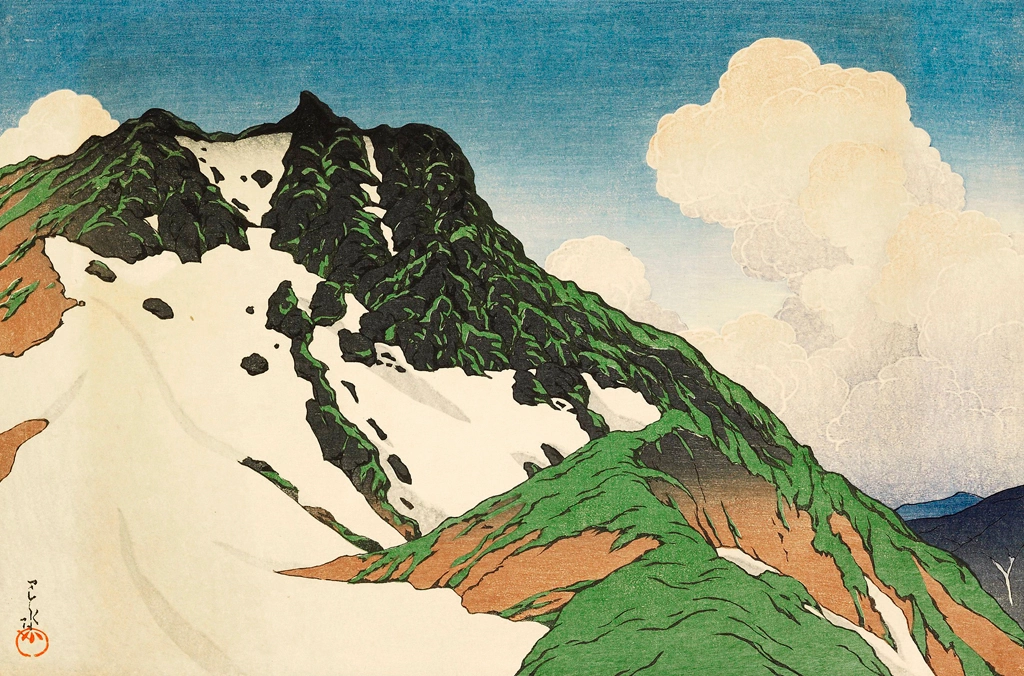 「旅みやげ 第三集 白馬山より見たる朝日嶽」 川瀬巴水 （1924年） | 3