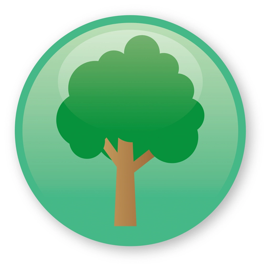 Set of 4 Tree Icon Illustrations and Vectors | Tree and Green Circle