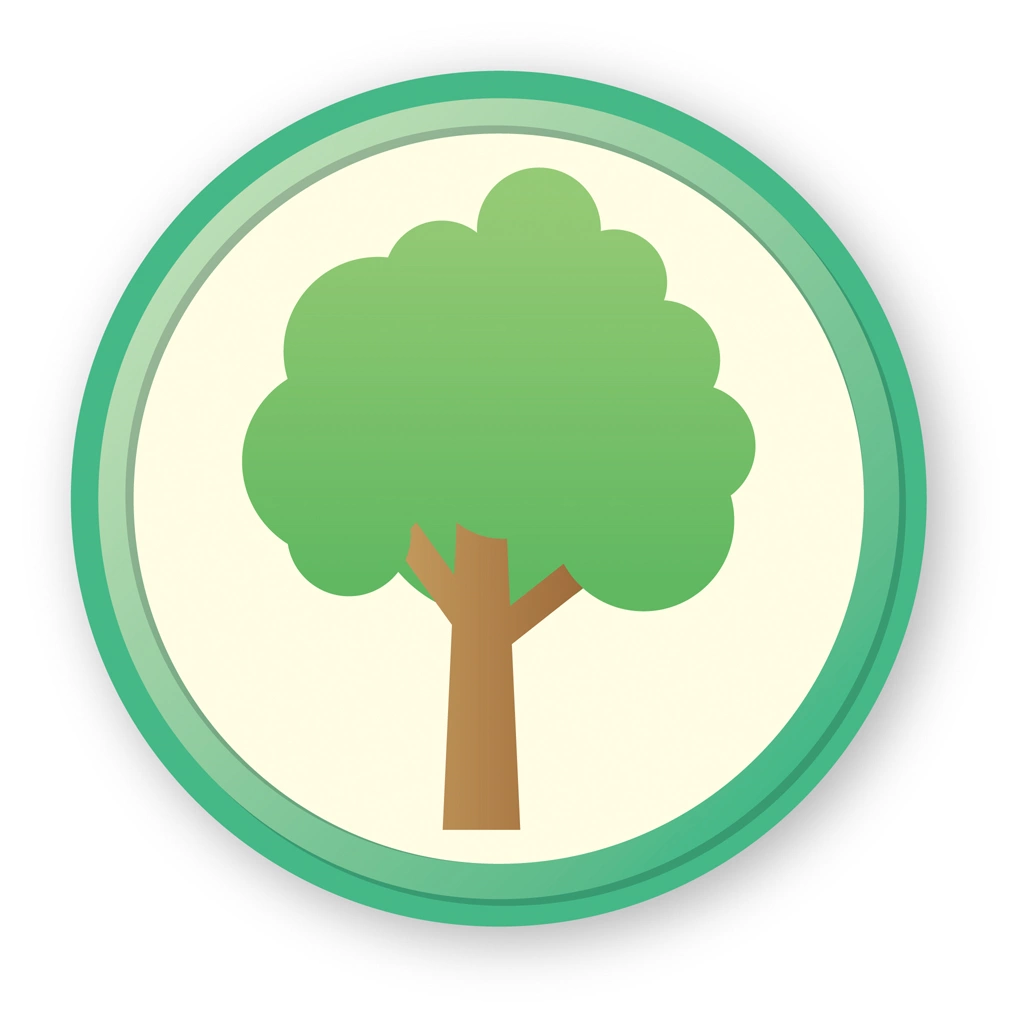 Set of 4 Tree Icon Illustrations and Vectors | Tree and Ivory Circle