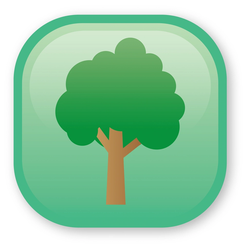 Set of 4 Tree Icon Illustrations and Vectors | Tree and Green Square