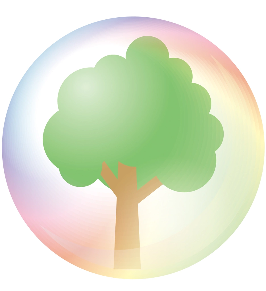 Set of 4 Tree Icon Illustrations and Vectors | Tree and Soap Bubble