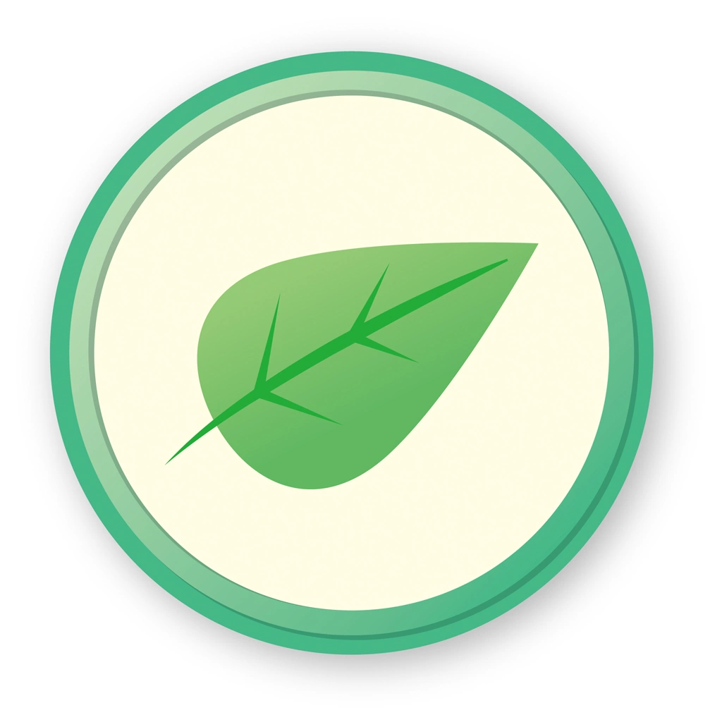 Set of 4 Leaf Icon Illustrations and Vectors | Leaf and Ivory Circle