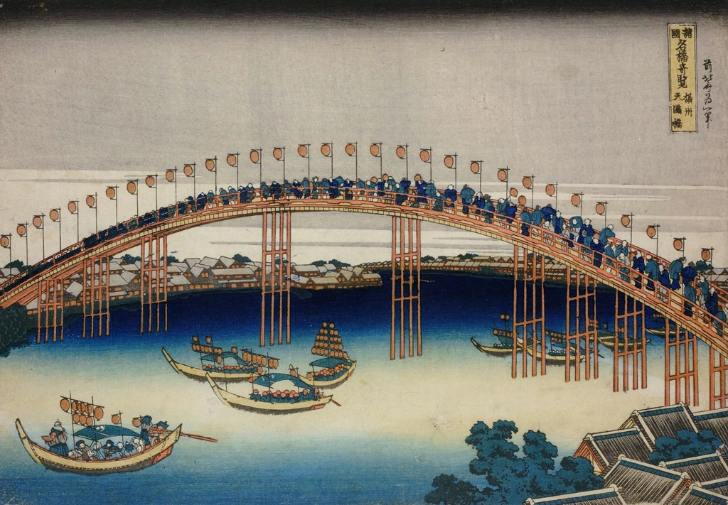 「諸国名橋奇覧 摂州 天満橋」 葛飾北斎 （1833-34年頃） | 5