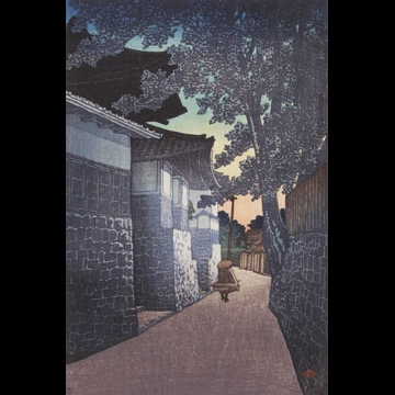 「旅みやげ 第二集 越中氷見光照寺」 川瀬巴水 （1921年）